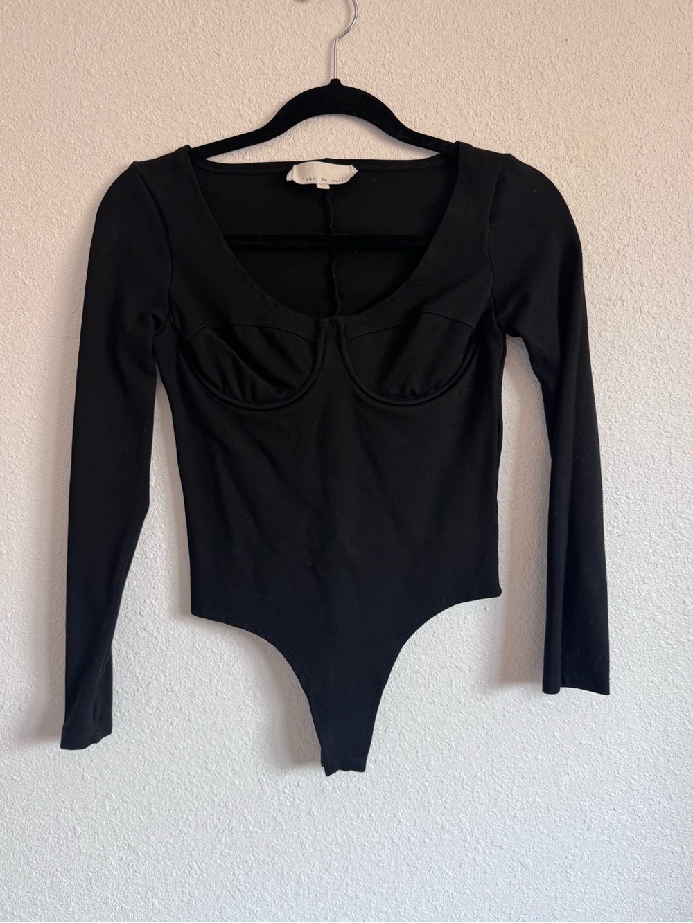 Fleur du Mal Long-Sleeve Bustier Bodysuit - Picture 2 of 4